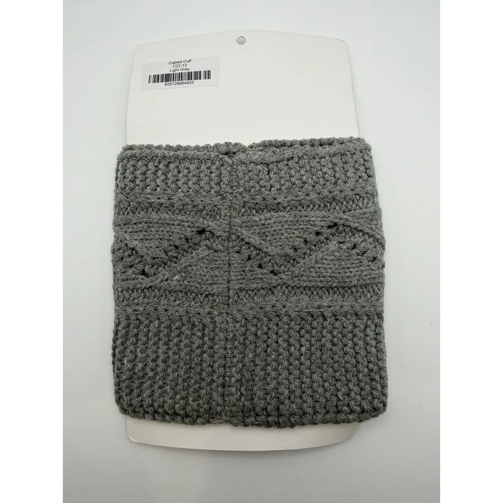 Grace & Lace‎ Original Boot Cuffs-Cabled Cuff-Light Grey-New